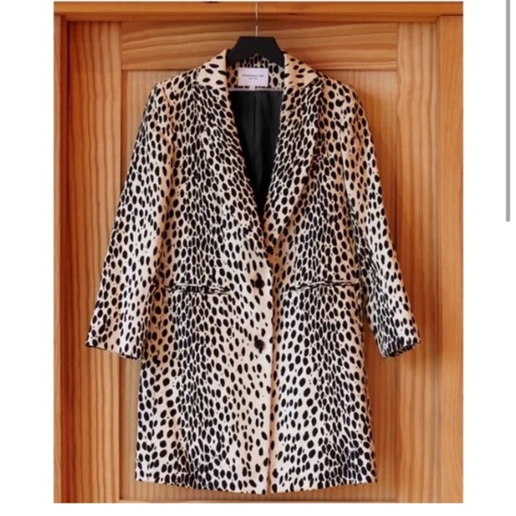 Emerson Fry Linen WINGTIP COAT - LEOPARD Size 10 - Picture 3 of 8